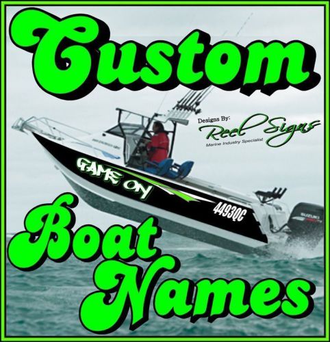2x custom boat yacht names 1000mm - cast vinyl 12yr uv decal sticker graphics