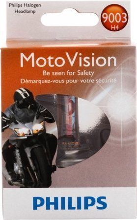 Philips motovision 9003 low/high beam headlight 40% more light- orange effect