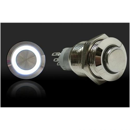 12v new angel white toggle switch light led lighted push button metal