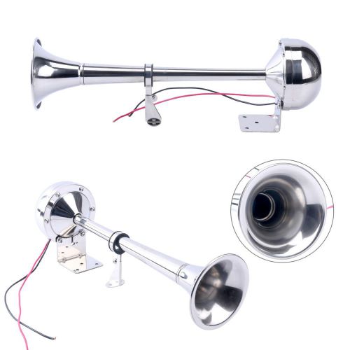 12v 16-1/8 low tone boat stainless steel single trumpet horn professional