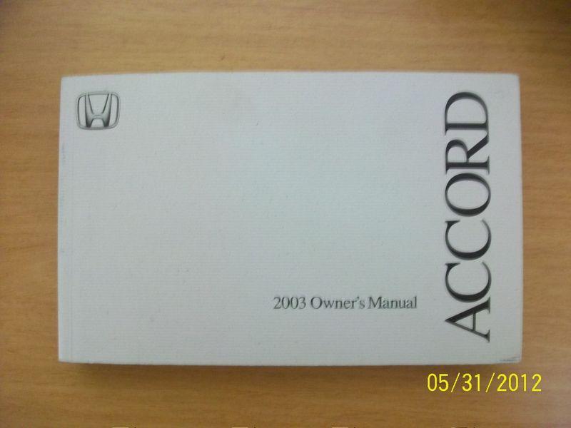 2003  honda accord sedan  owners manual 