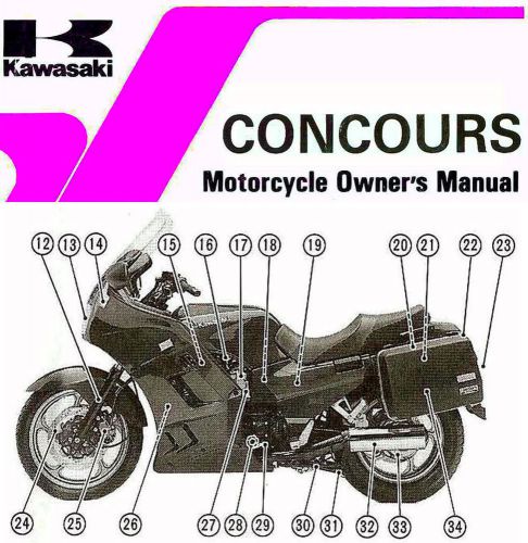 Purchase 1986 KAWASAKI CONCOURS MOTORCYCLE OWNERS MANUAL -CONCOURS ZG1000A1-KAWASAKI in East