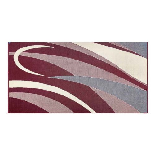 Outdoor reversible rug by mings mark burgundy / beige  8&#039; x 20&#039;
