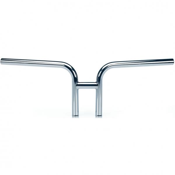 Biltwell chrome smooth 1" high drag handlebars for harley dyna sportster softail
