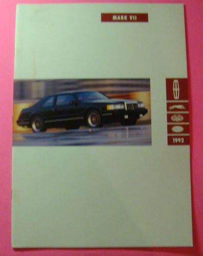 1992  lincoln mark vll showroom sales brochure..25 pages