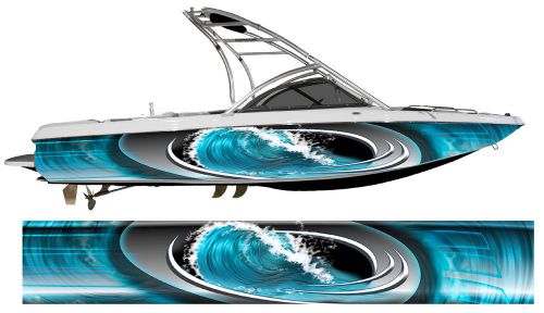 Blue wave surf boat wrap - customized for your boat- wakeboarding surfing