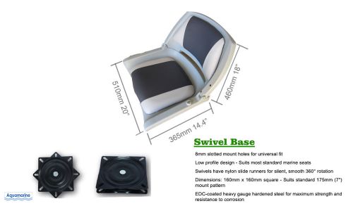 Fold-down boat seat with swivel folding chair