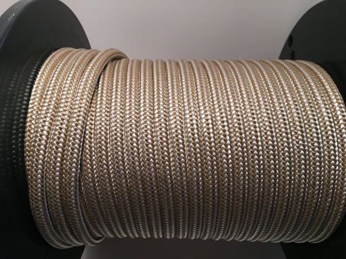 1/2&#034; x 200 &#039;anchor/ rope/mooring/dock line gold white double braid nylon madeusa