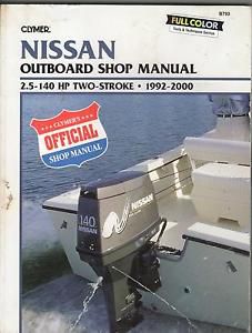 1992-2000 clymer nissan outboard 2.5-140 hp two stroke b793 service manual (894)