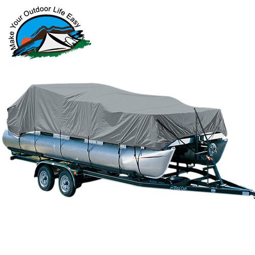 New 300d grey trailerable pontoon boat cover 17'-20' in length width up to 102''