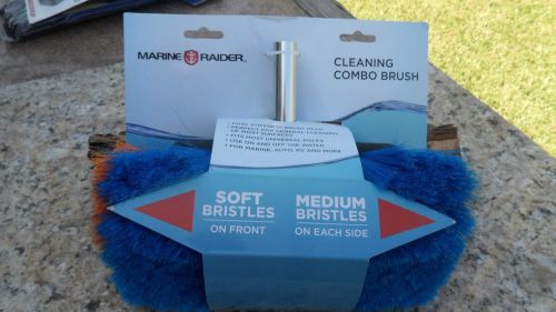Cleaning combo brush by marine raider soft bristles front medium on side~blue