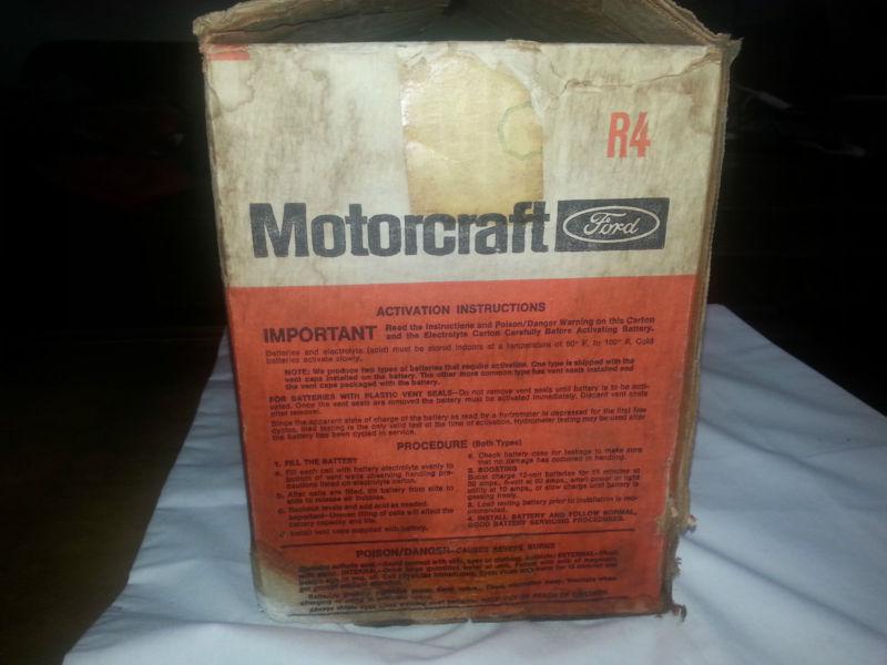 Find NOS 1966 Ford MOTORCRAFT Car Battery R4 6 Volt UNUSED in Merrill, Iowa, US, for US $349.95