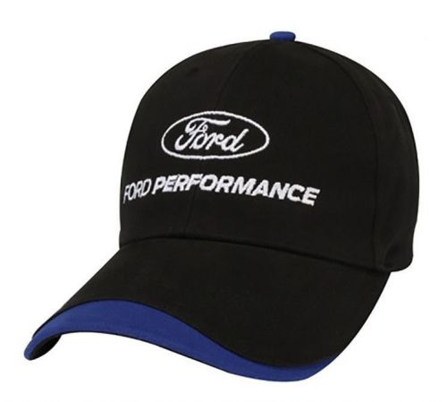 Brand new black &amp; blue ford performance twill hat/cap! ford racing nascar nhra