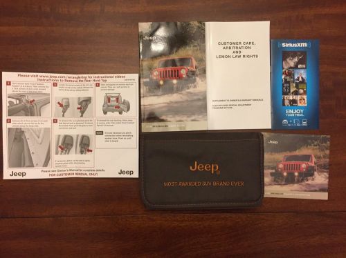2016 jeep wrangler owners manual set with green jeep canvas case free shipping