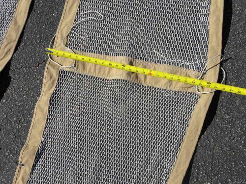 55&#039; custom boat safety (privacy) netting, 25&#034; high, tan/white, bronze fittings