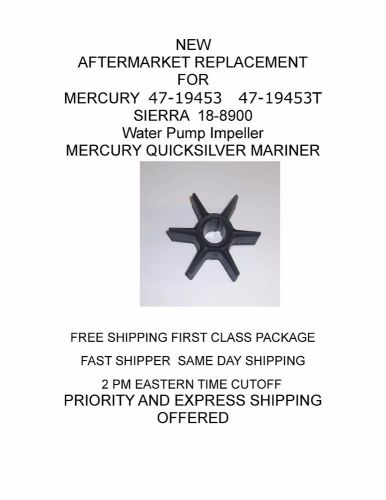 New 47-19453 aftermarket replacement water pump impeller mercury quicksilver