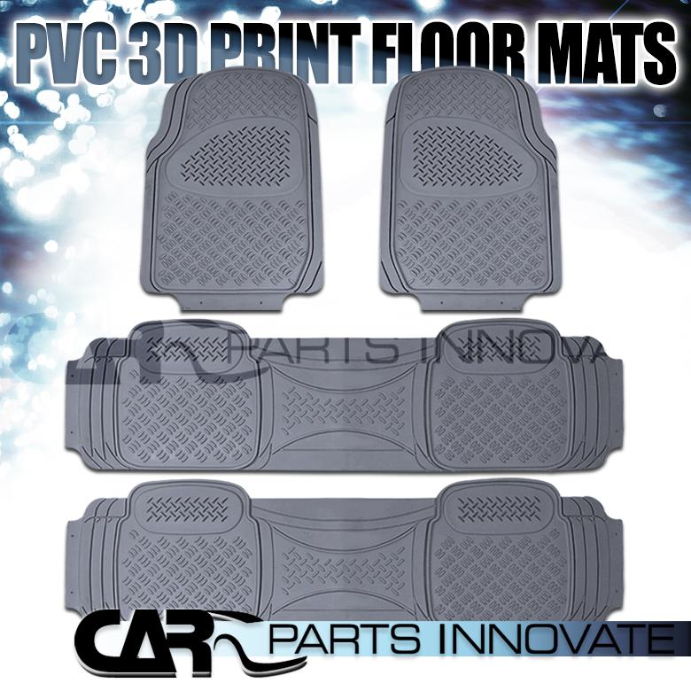 Buy Gray Pvc Rubber 4x Front Rear Floor Mat Carpet Custom Fit