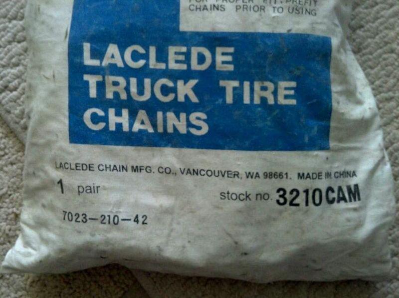 Find Laclede Truck Tire Chains Pair 3210 CAM New in bag in Pinon Hills
