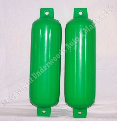 Bright green boat fenders 11&#039;&#039; x 30&#039;&#039; polyform g6 set of 2 bumpers new usa