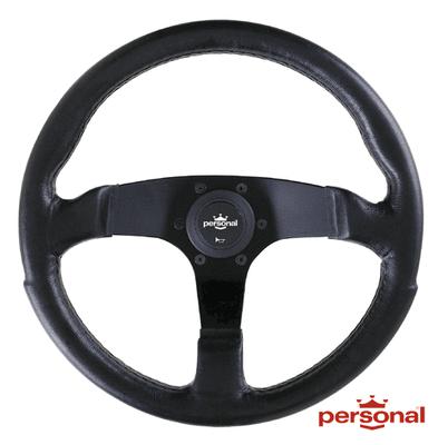 Personal 350mm steering wheel fitti e5 polyurethane / black spokes yellow horn