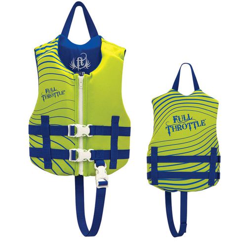 Full throttle rapid-dry life vest child 30-50lbs green/blue 142100-400-001-16