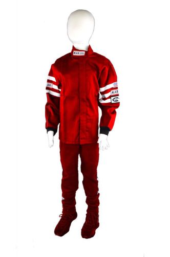 Junior 2 pc red fire suit racing jacket &amp; pants size 12/14 rjs sfi 3-2a/1 kids