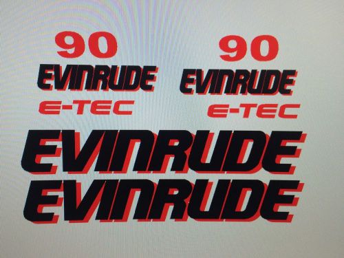 Evinrude outboard 90 hp decals  8 - evinrude outboard marine vinyl  set