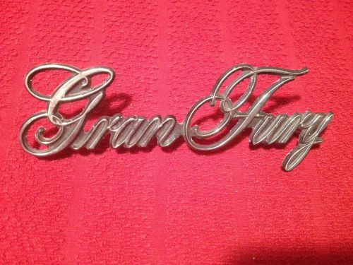 Vintage gran fury emblem nameplate badge 38t1505