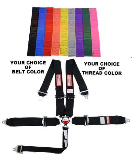 Custom thread stitch &amp; belt color 3&#034; cam lock 5 point racing harness roll bar