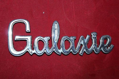 Vintage ford galaxie script emblem - metal - nameplate badge