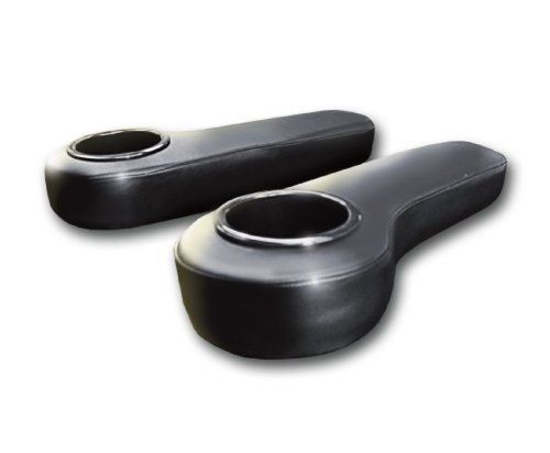 Universal golf cart rear seat arm rests with cup holders - black