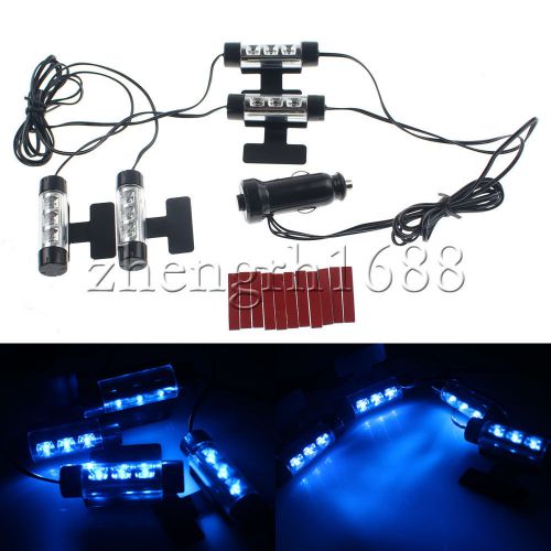 4 x 3 ice blue led interior floor car charge 12v decorative atmosphere lamps 780