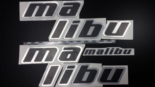 Malibu boat emblem 36&#034; stickers set black chrome - adesivi barca