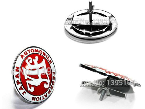 Jaf japan automotive federation front grill badge emblem 90mm diameter red