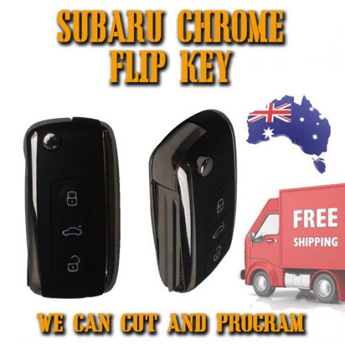 Subaru chrome flip transponder key - impreza liberty wrx sti forester free post