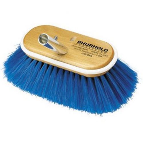 Shurhold blue nylon soft 6 inch brush with marine wooden structure