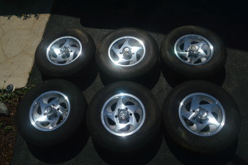 Set of 6 rv/camper/trailer wheels alloy goodyear marathon 225/75/15 load range d