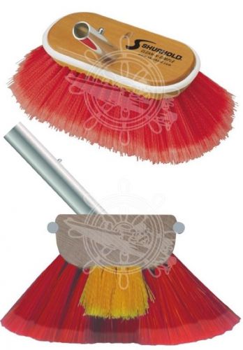 Shurhold red polyester soft / medium 6 inch brush with marine wooden structure