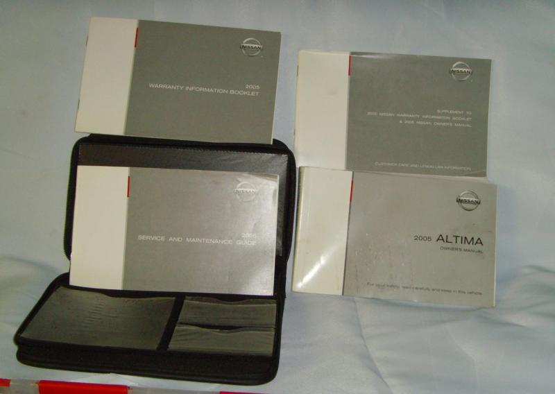 2005 nissan altima owners manual set gray and black zippered case