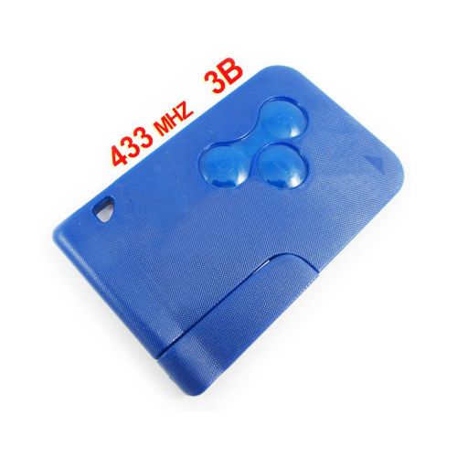 Smart card remote key 3 button 433mhz blue/red for renault megane sceni