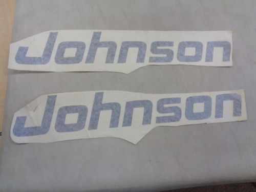 Johnson decal pair ( 2 ) black 18 1/4&#034; x 3&#034; marine boat