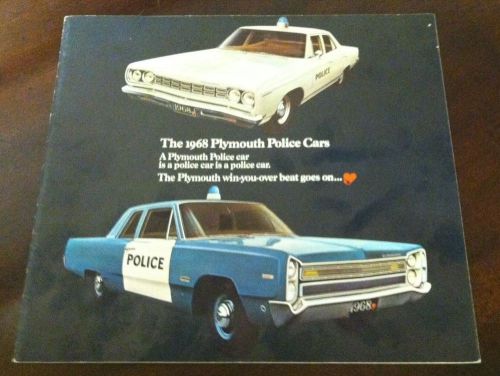 1968 plymouth police cars sales brochure - excellent condition