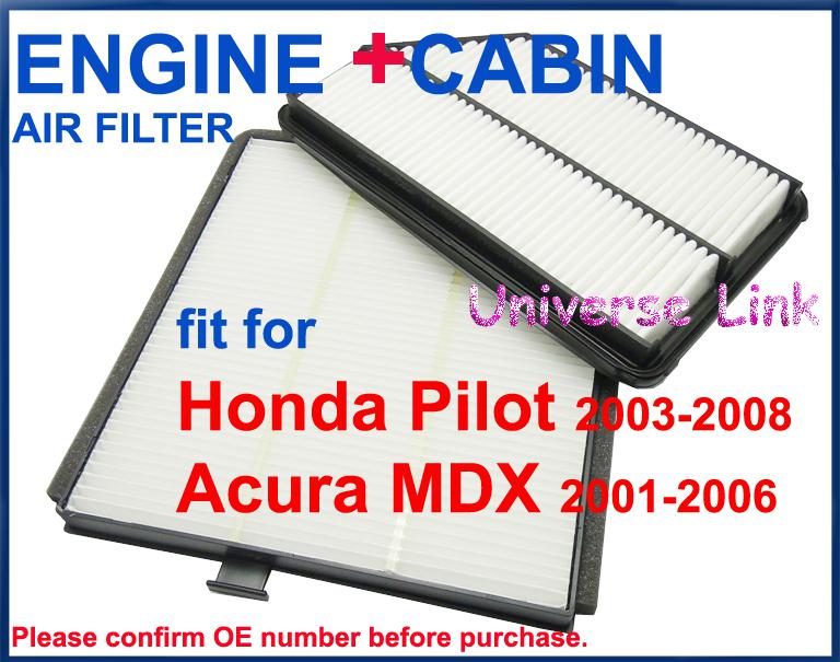 Purchase 1 Set Engine Cabin Air Filter For Honda Pilot 2003 2008