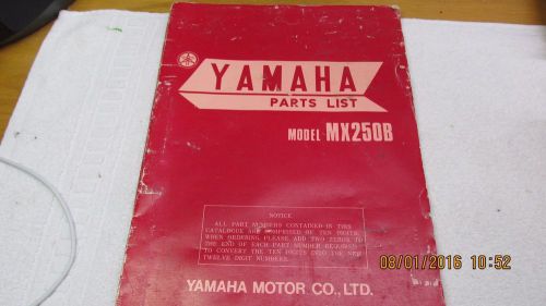 Yamaha factory parts list manual mx250b mx250 b, first edition 1975