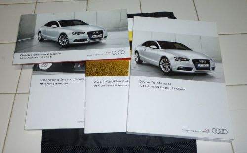2014 audi a5 s5 coupe owners manual set 14 w/case + mmi navigation guide