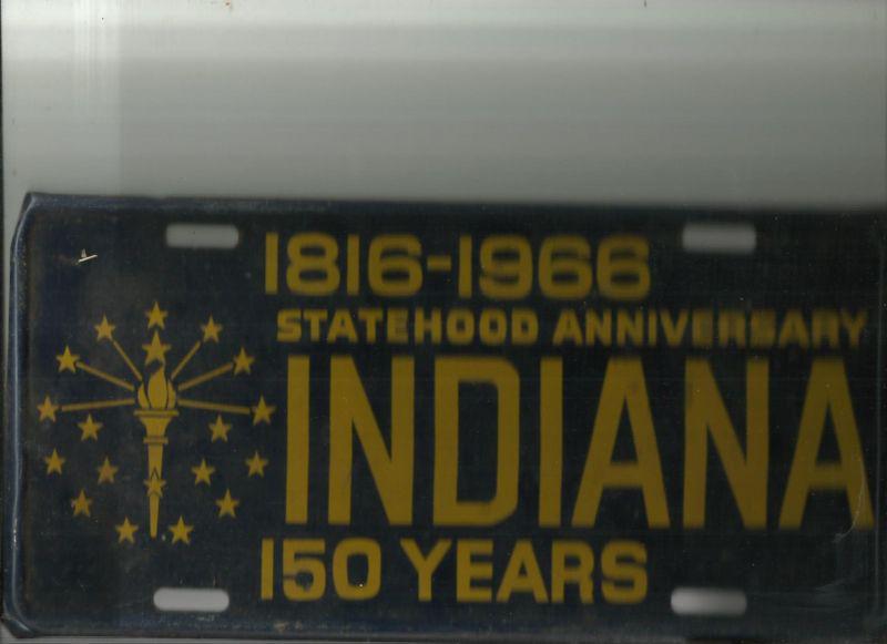 Find 1966 INDIANA USED COMMEMORATIVE LICENSE PLATE STATEHOOD