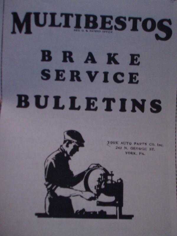 ~multibestos brake repair instruction dodge chevrolet pontiac auburn reo 1933