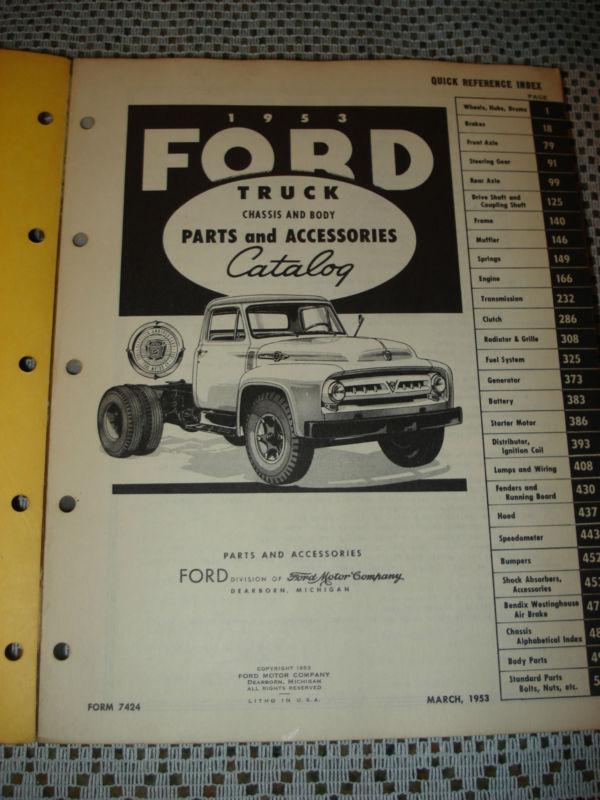 Find 1953 FORD TRUCK PARTS CATALOG ORIGINAL FOMOCO BOOK RARE NUMBERS BOOK in Carl Junction