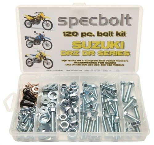 120pc specbolt suzuki drz dr four stroke bolt kit for maintenance &amp; restoration