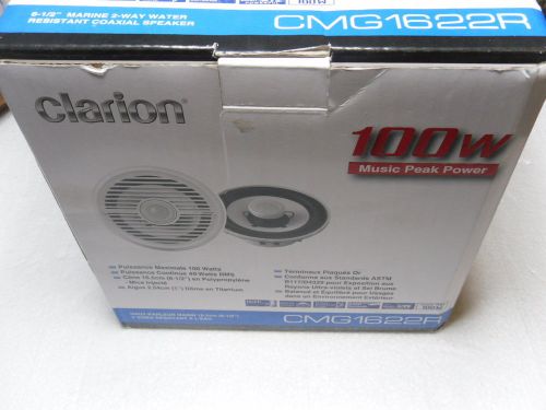Clarion cmg1622r 200w 6.5&#034; white 2-way marine coaxial boat stereo speakers